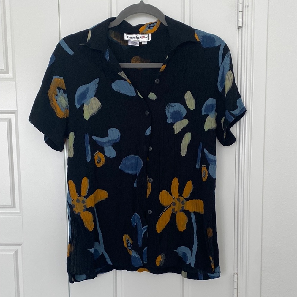 Beverly Rose Vintage Button up Floral Shirt